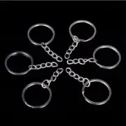 Hama Bead Accessories Metal Keychain with Chain Flat Double-Layer Key Ring Hangi