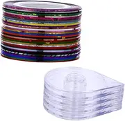 Press on Nails 120 Nail Art Strips Tape Decorative Nail Stickers with 4 Dispensers Easy to Apply Remove for Manicure