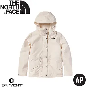 【The North Face 女 DV防水兩件式刷毛外套AP《米白》】7QSM/衝鋒衣/防水外套/風雨衣