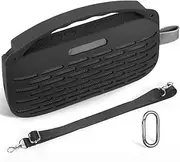 JOYSOG Soundlink Flex 2 Silicone Sleeve, Portable Carry Bag for Bose SoundLink Flex 2nd Gen Speaker Protective Replacement Cover (Black)