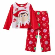 $35 NWT ☀ELF ON THE SHELF☀ FLEECE Sz 4 4T CHRISTMAS SNOWFLAKES Girls Pajamas