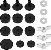 Maxin Set of 18 Drum Replacement Parts - Hardware Bag with Hi - Hat Clutch Felt, Cymbal Covers, Bases, Wing Nuts & Washers - Ideal Cymbal Stand Accessories for Drummers