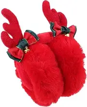 [FYHDASTA] Christmas Ear Warmer Fluffy Earmuffs Snow Ear Cover Deer Ear Headband Elk Ear Warmers Kids Warm Earmuff Hats