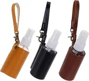 LALADEFIEE 3Pcs Travel Perfume Bottles with PU Holders Leakproof Design for Easy Refilling Portable and Durable for Essential Oils and Travel