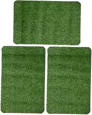 VANZACK 3Pcs Artificial Grass Door Mat Durable Outdoor Rug with Drainage Realistic Fake Turf for Entryway Garden Patio and Home Decor