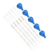 5pcs 5ml Dropper Pipettes Lab Graduated Scaled Tool with Blue Rubber Cap