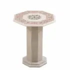 18" Marble Table Top semi precious stones Handmade inlay With marble Stand