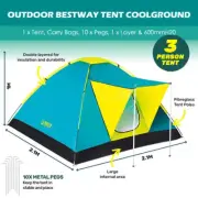 2.1m x 2.1m Tent 3 Person UV Protected Double Layered Carry Bag Pegs Bestway® AU