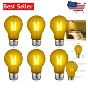 UL Listed Yellow Glass Edison LED Bulbs - 300 Lumens, Ideal for Indoor/Outdoor