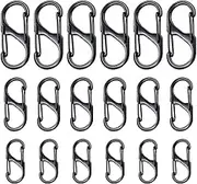COVITKAN 18 PCS Zipper Lock Theft Deterrent, Dual Opening Pull Replacement, Backpack Lock Quick Disconnect Carabiner to Keep Zippers Closed, Black