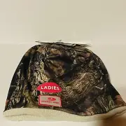 Mossy Oak Reversible Beanie Hat Green Camo Pink Print Black Knit Women Embroider