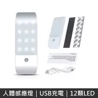 在飛比找PChome24h購物優惠-USB充電人體感應燈 磁吸USB充電人體感應燈 感應小夜燈 