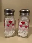 Hand Painted Valentine’s Salt & Pepper Shakers With Red, pink And white Hearts