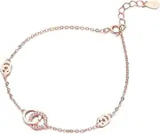 [EBCJIAMS] S925 Sterling Silver Letter Double C Bracelet Female Niche Design Style Bracelet Birthday Girlfriend Bracelets and Bangles