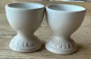 Le Creuset Stoneware Set of 2 Footed Egg Cups Meringue NEW