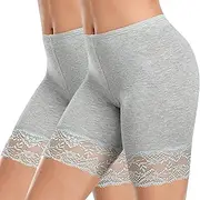 [Ctreela] Women's 2-Pack Lace Tummy Control Postpartum Underwear Buff-Lifting High Waisted Panties Full Coverage Underpants