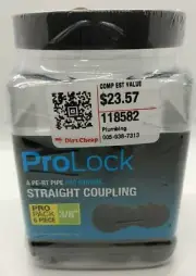 New SharkBite ProLock PE-RT Pipe Pro System 3/8” 6 Piece Straight Couplings- New