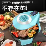 韓式【🥩無煙烘趴🍖】電腦3D液晶智慧烤爐 自動旋轉多功能BBQ電烤盤1400W紅外線加熱