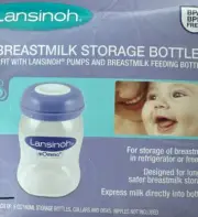 NEW Lansinoh Breastmilk Storage Bottles, 4 Count. 5oz