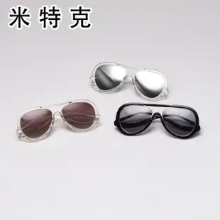 【MR.TECH 米特克】UV400防眩偏光太陽眼鏡時尚男女中性大框墨鏡(透明粗框飛行框WE-S31416-多色選)