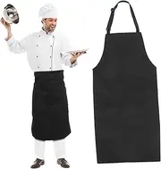 [Generic] 2 Pcs Halter Neck Apron Aprons for Cooking Chef Apron Cooking Apron Pizza Apron Hairstylist Apron Painting Aprons Apron Women Craft Aprons for Adults Polyester Cotton Black