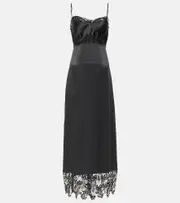 [Simone Rocha] Simone Rocha Bow-detail silk satin midi dress AU 4 black