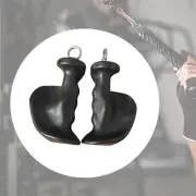 2x Exercise Equipment Handles Cable Machine with Rings Pull up Grips Handles
