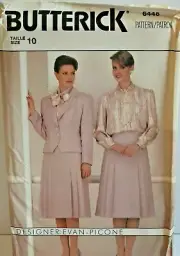 Butterick Sewing Pattern 6448 Misses Jacket Skirt Blouse Size 10 Evan Picone