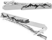 [COLLBATH] 2pcs Shirt Tie Clip Ties for Men Tie Clips for Men While Married Business Tie Clip Accessories Formal Wear Tie Clips Mountain Tie Tack Pins Tie Pin Designs White Zinc Alloy