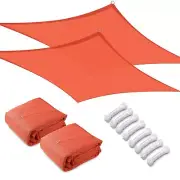2 Pack 16x12 Ft 97% UV Block Rectangle HDPE Sun Shade Sail Heavy Duty Canopy