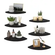 Floating Corner Shelf Wall Mount Set of 6 Rustic Wood Corner Wall Shelves for...