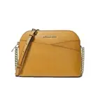 New Michael Kors Jet Set Travel Medium Dome Crossbody Leather Golden Rod