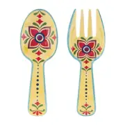 Fiesta Floral Melamine Salad Servers, Serving Utensil Set, Includes Serving F...