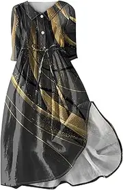 [Generic] Cyber Monday,Fall Dresses for Women 2024,Floral Maxi Dresses for Women Spring Wedding Guest Dress Holiday Dresses Grey Dresses High Neck Dress Bodycon(02-Dark Blue,M)