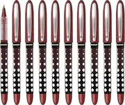Westcott E-730631 00 Rollerball Pen Red Pack of 10 | Value Pack of 10 Correction Pen Rollerball Pen Red Ink | Precise 0.5 mm Line Width, Transparent Level Indicator, Capillary Technology
