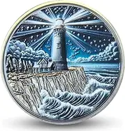 Christian Challenge Coin - 1.57 Inch Lighthouse and Light of Life Design, Religious Inspirational Token with John 8:12 Verse, Faith and Hope Symbol