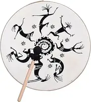 Namolit Shaman Drum with Drum Stick Frame Drum Cowhide Drumhead Percussion Instrument for Music Accompaniment Chanting Dance Performances Hand Drums (16 inch)