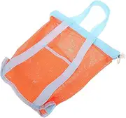 [JUMPLAWN] Beach Storage Mesh Bag Portable Beach Tote Bag with Drawstring for Sand Digging Tools Beach Travel Bag for Outdoor Fun and Summer Activities