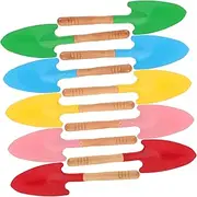 MOBUTOFU 10pcs Wooden Handle Garden Shovels Portable Digging Tools for Efficient Planting Outdoor Gardening Comfortable Grip for Sand Digger Succulent Farming