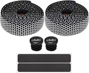 uxcell Bike Handlebar Tape PU EVA Soft Bicycle Bar Tape with End Plugs Ergonomic Comfort for Road Cycling Folding Bicycles Enhance Bike Grip, White