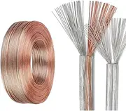 16~30 Gauge 2 Conductor Clear Cable 300V Pure Copper and Tinned Copper Parallel Clear Electrical Wire 16AWG-30AWG PVC Cable，UL Certified Low Voltage Cable for Outdoor LED Light Strings(50ft,16AWG)