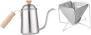 FytStycale Camping Coffee Pot Set Drip Kettle with Long Spout Tea Kettle Set for Business Trip, Without Filter Paper