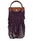 Longchamp Le Pliage Filet Large Mesh Handle Bag With Strap Women's Purple