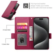 Wallet Case for IPhone XS MAX,Slim Protective Shockproof Case With Card Holder,Premium PU Leather Kickstand-Red