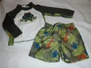 Gymboree Jungle Explorer 18-24 Month Swim Rash Guard Top Trunks NWT Set
