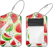 [YTYVAGT] Luggage Tags for Suitcases,Travel Tags for Luggage,Watercolor Style Watermelon,2-Pc