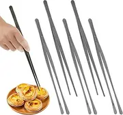 6 Pcs Kitchen Tweezers Tongs for Cooking, 12 Inches Kitchen Tweezers Tong, Stainless Steel Tongs Tweezers Set for BBQ Baking Serving Cleaning