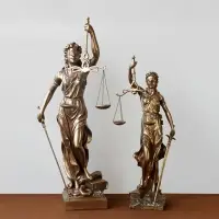 在飛比找樂天市場購物網優惠-仿銅正義公平公正女神雕塑雕像司法院律師事務所天平法律擺件禮物