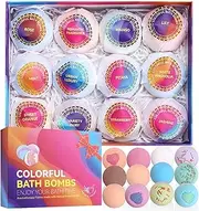 HIKOAN 12pcs 70g Bath Bomb Gift Set Bath Salt Balls Essential Oil Bath Bombs for Moisturizing Skin and Fizzy Spa Bubble Bath Aromatic Odor