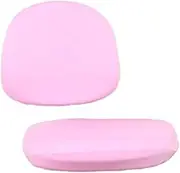 2pieces Polyester Made Chair Cover Dirt Protection Soft Fine Stitching Stable Fixation Office Computer Chair Cover, Pink